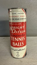 UNOPENED 1950 can of Wright & Ditson Tennis Balls, Nice Colors, No Fading picture