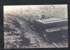 REAL PHOTO SHAWNEE OHIO COAL MINING MINE TRAIN RAILROAD POSTCARD COPY picture
