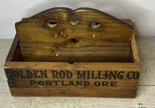 Antique VTG Golden Rod Milling Co Portland OR Wood Caddy Wheat Nuts Advertising picture