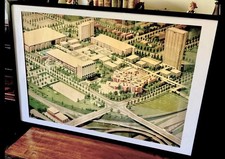 UIC Campus Chicago [1960s] Print Vintage Architectural Rendering 37”x25