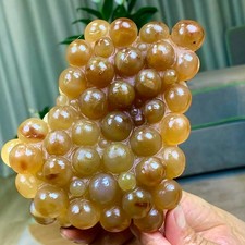 2.44LB Natural Gobi Agate Eye Hand carved grapes Crystal /Alashan, China picture