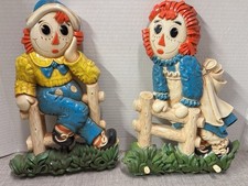 Vintage Raggedy Ann and Andy wall plaques. Bobbs-Merrill Company. 1977 Syroco picture