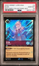 2022 DISNEY LORCANA PROMO D23 EXPO COLLECTOR'S SET #3 ELSA - SNOW QUEEN PSA 10 picture