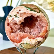 2LB Natural Purple Pink Crystal Advanced Cave Spherical Spiritual Decoration picture
