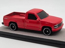 Maisto 1993 Chevrolet 454 SS Pickup Red Custom Wheel Swap Exhaust Display Cube picture
