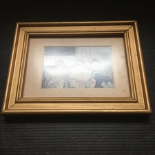 Vintage 1970s Caldor Gold-Toned Wood 5 x7 Photo Frame 8.5