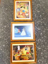 Vintage Disney Store Commemorative Lithographs 1993-1995 Framed Set of 3 picture