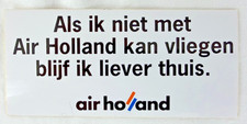 Air Holland label 1992 (#9) - “can't fly with Air Holland / rather stay home” picture