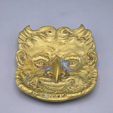 Antique Brass Mans Face Vide Poche or Ashtray picture