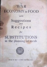 1918 War Economy in Food Hoover US Food Admin WWI Home Front Recipes Pamphlet picture