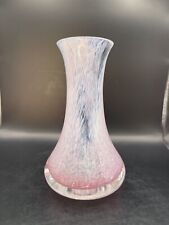 Caithness Scotland Pink & White Confetti Swirl Blown Art Glass Vase Heavy picture