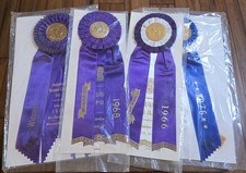 Vintage AKC Kennel Club Dog Show Ribbons 1960s 1970s Massachusetts Lot Of 4  picture