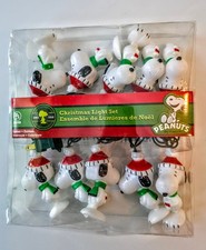 Vtg 2012 Kurt Adler Peanuts Christmas 10 Light Set Santa Snoopy picture