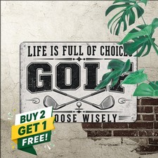 Golf Life Choices Humor Tin Sign Retro Country Club Bedroom Metal Plaque 8x12 picture