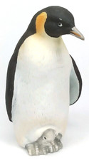 Vintage 1980s Lefton Emperor Penguin & Chick Hand Painted Figurine New Arrival picture