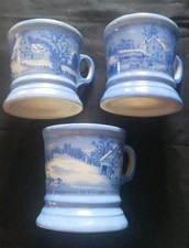 Set Of 3 Currier And Ives Home In Winter Shaving Style Mugs (FREE Shipping) picture