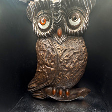 Beautiful 1969 chalk ware or ceramic owl. MCM, very large, vintage. picture