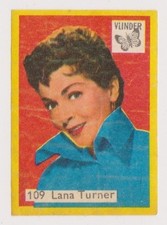 Lana Turner 1950s-60s Vlinder Matchbox Label #109 Small Dutch Paper Stock picture