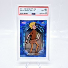 2024 Topps Chrome Disney Sapphire Arthur Pendragon #28 PSA 10 Blue picture