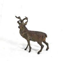 1900s Antique Germany Cold Hand Painted  Reindeer Deer Figure picture