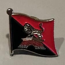 Vintage Rhodesia Flag Lapel Pin Lion & Tusk Enamel Hat Pin Zimbabwe Collectible picture
