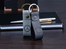 Mercedes Benz Leather Keychain: Full-Grain or Crazy Horse Leather Keyring picture