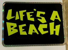 LIFE'S A BEACH VINTAGE 1970's SURFER PRISM STICKER 2.5 x 3.5 NOS DECAL picture