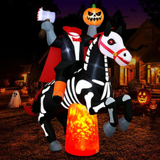 8FT Inflatable Headless Horseman Halloween Yard Decoration for Spooky Fun picture