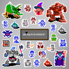 Dragon Warrior Quest Magnets Nintendo NES Pixel Art 27 Magnet Pack picture