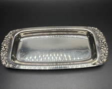 Vintage 1847 Rogers Bros Springtime Silverplate- Small Serving Tray- 199 Platter picture