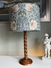 Lovely Tall Vintage Barley Twist Table Lamp With William Morris Lampshade picture
