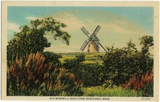 1930-1945 Nantucket Mass MA Postcard The Old Windmill Built 1746 Antique Old picture