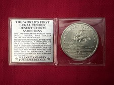 1991 Hutt River Province $5 Dollar Desert Storm AH-64 Apache Helicopter Coin picture