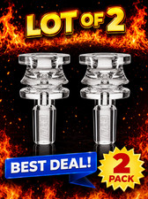 2x 14mm Grav Male Glass Bowl For Water Pipe Hookah Bong Replacement picture