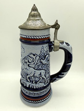 Vintage 1976 Avon Alaskan Wildlife Beer Stein Ceramarte Brazil Pewter Lid picture
