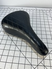 Vintage Viscount Black BMX Seat Quilted Diamond Pattern w/ Mounting Bracket picture