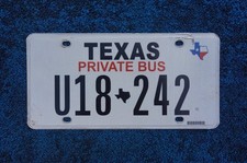 Texas PRIVATE BUS License Plate picture