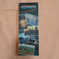 Iowa State Transportation Map Department DOT Vintage Travel Map Fold Out 1980's picture