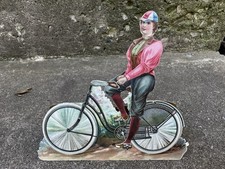 Vintage 1880s Celluloid Starch Advertising GIRL BICYCLE BIKE Paper Doll Standee picture