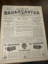 1928 August 1 The Crosley Broadcaster 16-page Radio Newsletter Paper Ephemera picture