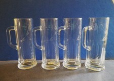 Princess House Heritage Etched Crystal Glass Mini Beer Mugs Shot Espresso Set 4 picture