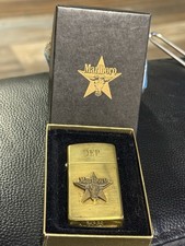 Vintage Marlboro Longhorn Bull Star Brass Lighter With Box New (H) picture