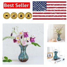 Timeless Blue Ceramic Flower Vase - Versatile Decor for Weddings & Birthdays picture