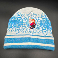 Adrienne Disney Frozen Anna & Elsa Blue/White Knit Beanie Toddler picture