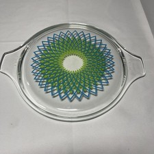 Pyrex Spirograph 1969 Promotional Blue & Green 2.5 QT LID ONLY 475-C No Chips  picture