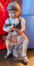 Dahl Jensen DJ Copenhagen 1295 BENTE The Little Girl Holding Teddy Bear EXC cond picture