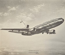 Vintage McDonnell Douglas DC-10 Aircraft Aviation Art Print B&W Airline Print picture