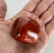HUGE Bakelite Bead Cherry Amber Color Marbling 41.8 Gram SINGLE BEAD Massive picture