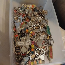 Huge Lot 200+ modern Novelty name Keychains Mixed Random Bulk 10lb picture