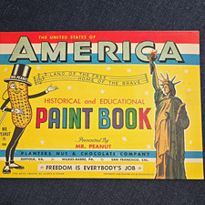 Planters Nuts Mr. Peanut 1949 Historical & Educational Paint Book Multicolor picture